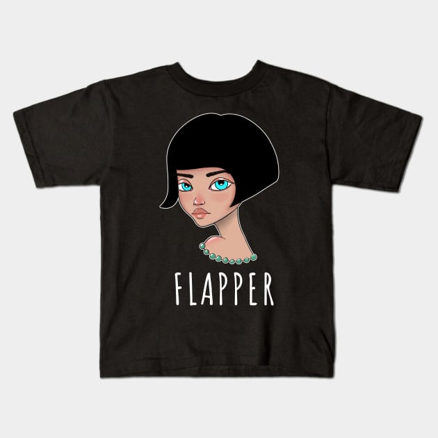 Lazy Funny Flapper Halloween Costume Pretend I'm A Flapper Kids T-Shirt by heidiki.png